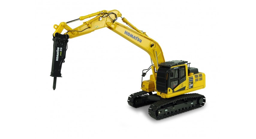 Universal Hobbies 1/50 Scale Komatsu PC210LC-11 with hammer drill Excavator Diecast Replica UH8140