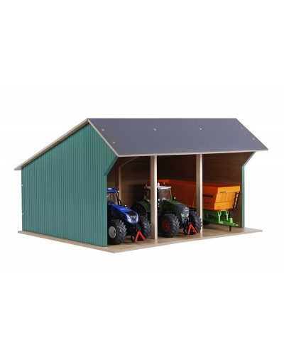 Kids Globe 1:32 Scale Big Wooden Farm shed Toy for 3 tractors - Large Size KG610193
