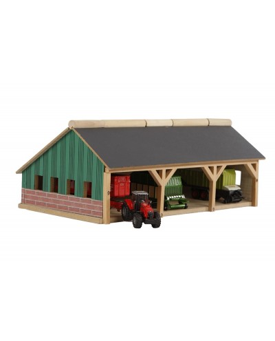 Kids Globe 1:87 Scale Wooden Farm Machinery Shed for Tractors Collection