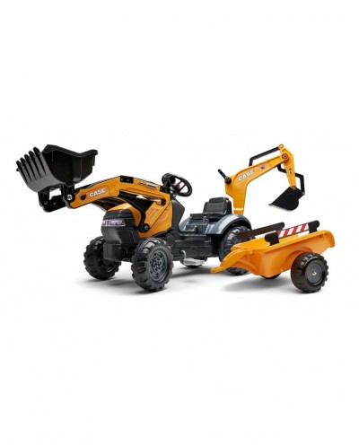 Falk Case CE Pedal backhoe with Rear Excavator and Trailer, Ride-on +2 years FA967N