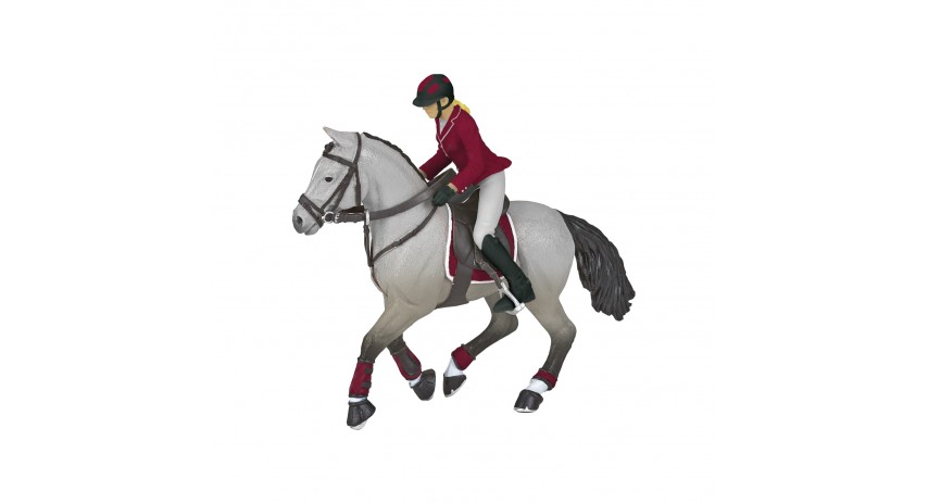 COMPETITION HORSE WITH RIDING GIRL