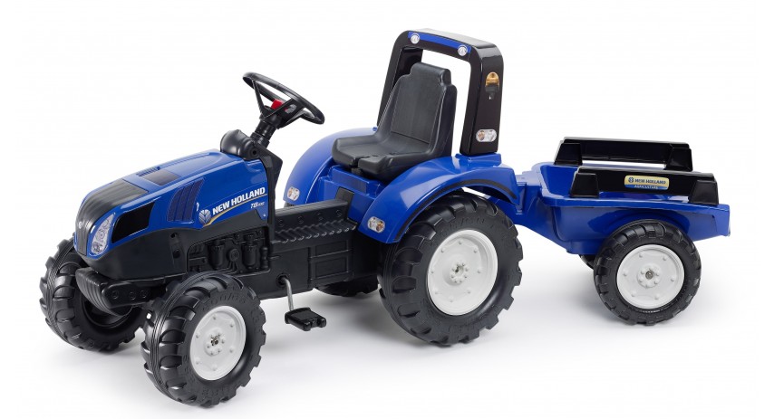 Falk New Holland T8 Pedal Tractor with Trailer, Ride-on +3 years