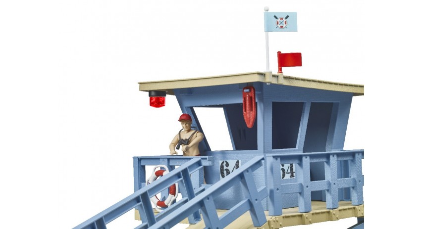 Bruder Toys 62780 bworld Life Guard Station with quad and Personal Water Craft