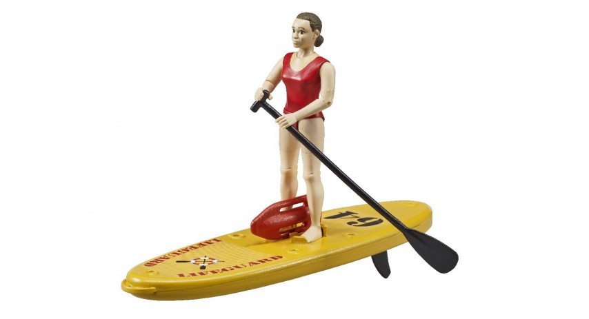 Bruder Toys 62785 bworld Life Guard with Stand Up Paddle