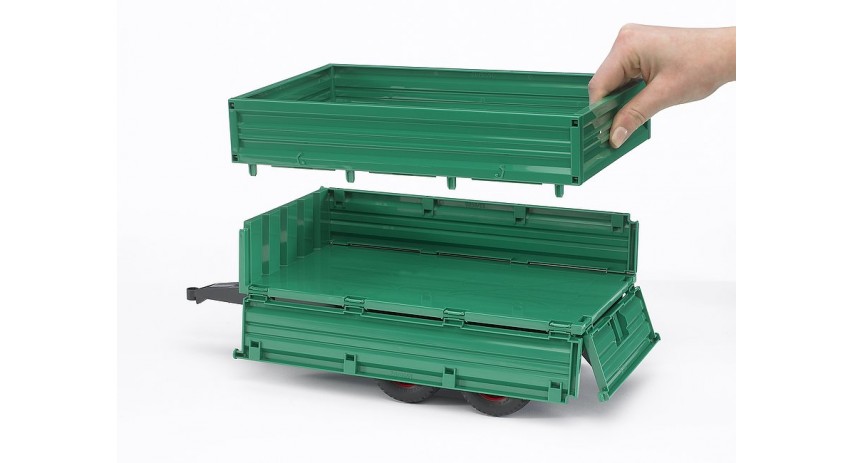 Bruder 02010 Green Trailer w/ Removable Top scale 1/16