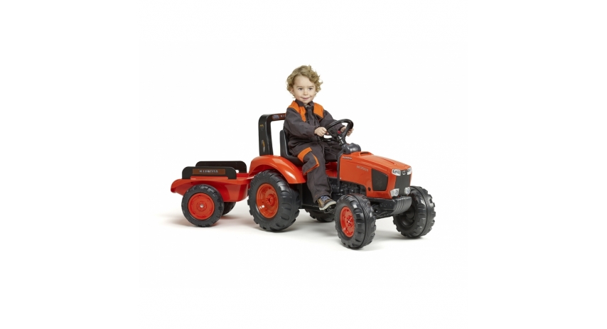 Falk Kubota M135GX Pedal Tractor with Trailer, Ride-on +3 years FA2060AB