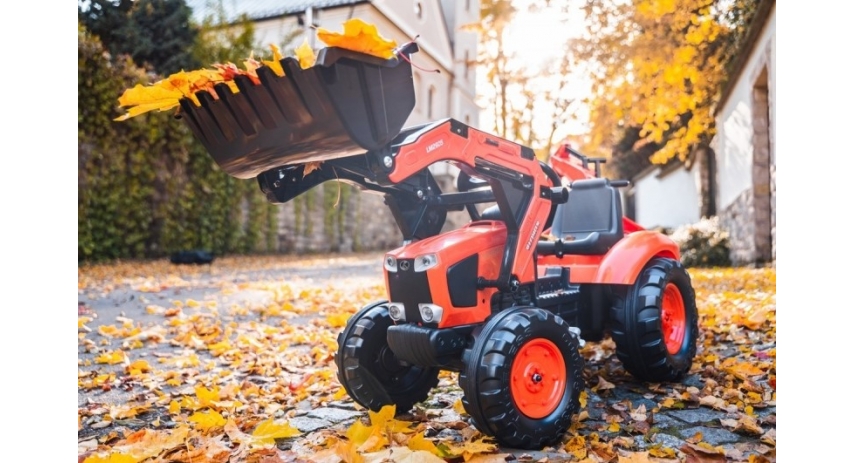 Falk Kubota M135GX Pedal backhoe Loader with Front Loader, Rear Excavator and Maxi Tilt trailer, Ride-on +3 years FA2090W