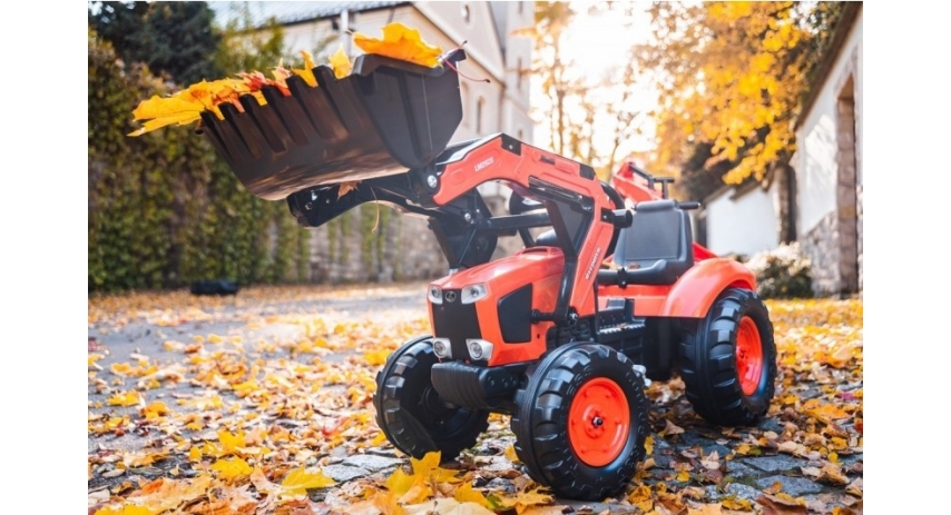 Falk Kubota M135GX Pedal backhoe Loader with Front Loader, Rear Excavator and Maxi Tilt trailer, Ride-on +3 years FA2090W