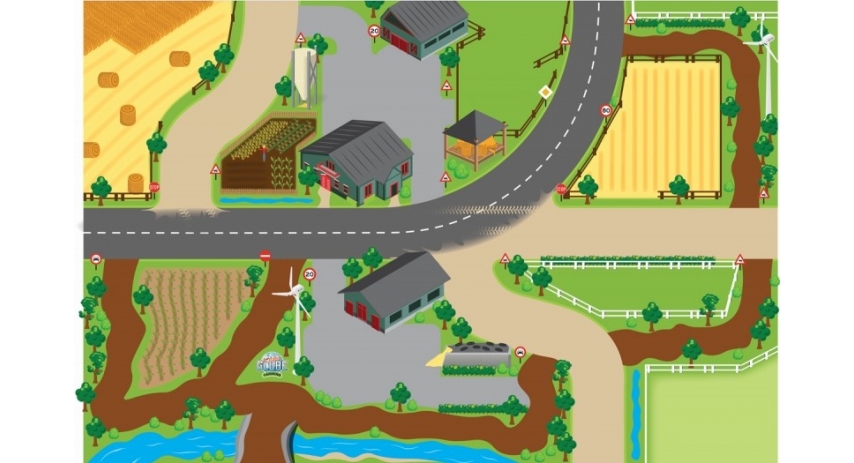 Kids Globe Farm Playmat 59"L x 39"W KG570347