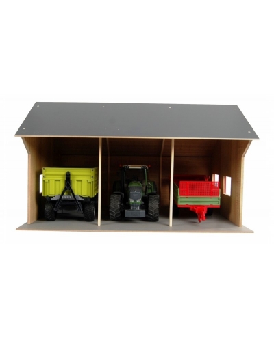 Kids Globe 1:16 Scale Farm Shed Toy For 3 Vehicles KG610260