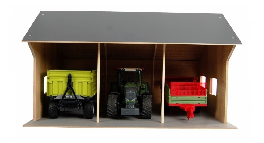 Kids Globe 1:16 Scale Farm Shed Toy For 3 Vehicles KG610260