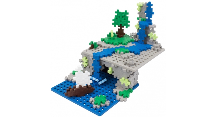 PlusPlus 05040 Baseplate Duo - Gray and Blue - DIY Kit