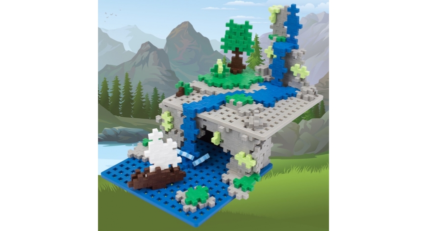 PlusPlus 05040 Baseplate Duo - Gray and Blue - DIY Kit