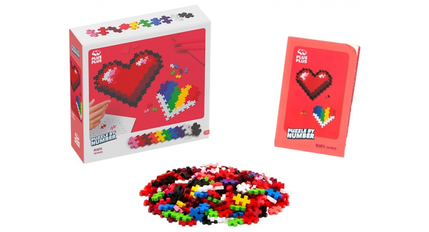 PlusPlus 05101 Puzzle by Number? - 250 pc Hearts - DIY Kit