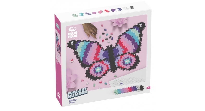 PlusPlus 05105 Puzzle by Number? - 800 pc Butterfly - DIY Kit