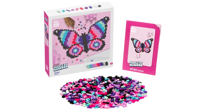 PlusPlus 05105 Puzzle by Number? - 800 pc Butterfly - DIY Kit