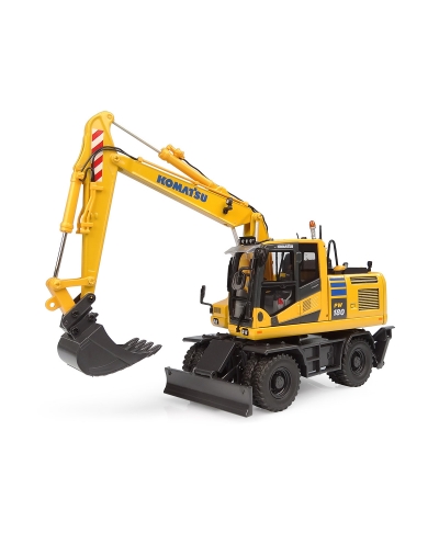 Universal Hobbies 1/50 Scale Komatsu PW148-11 Wheeled Excavator w/Standard Bucket & Hydraulic Breaker Diecast Replica UH8163
