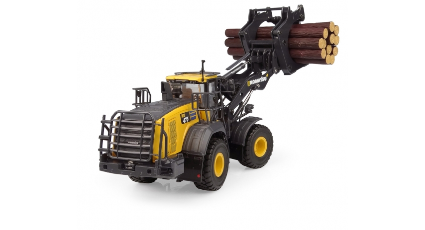 Universal Hobbies 1/50 Scale Komatsu WA475-10 Log Grapple Wheel Loader Diecast Replica UH8165