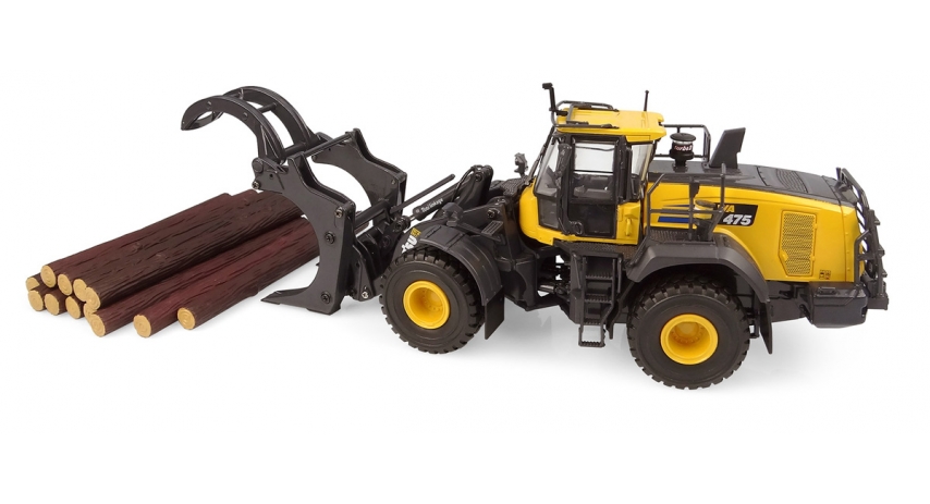 Universal Hobbies 1/50 Scale Komatsu WA475-10 Log Grapple Wheel Loader Diecast Replica UH8165