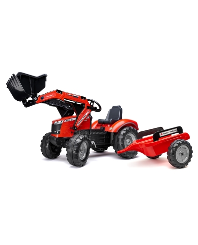 Falk Massey Ferguson 8740S Pedal Tractor with Front Loader and Trailer, Ride-on + 3 years FA4010AM