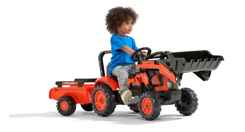 Falk Kubota M7171 Pedal Tractor with Front Loader and Trailer, Ride-on + 2 years FA2065AM
