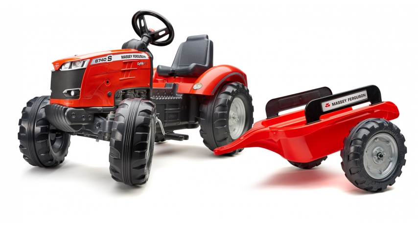 Falk Massey Ferguson 8740S Pedal Tractor with Trailer, Ride-on + 3 years FA4010AB