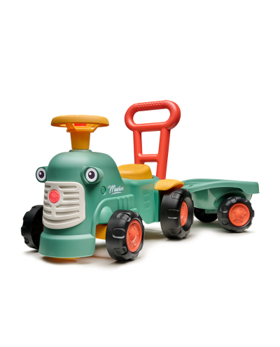 Toddler Push Ride-On Toy Tractor with Trailer, Storage & Horn for Kids Ages 1-3 FA901C
