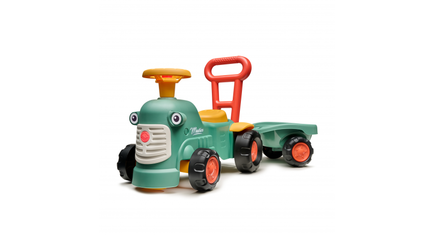 Toddler Push Ride-On Toy Tractor with Trailer, Storage & Horn for Kids Ages 1-3 FA901C