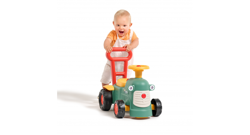 Toddler Push Ride-On Toy Tractor with Trailer, Storage & Horn for Kids Ages 1-3 FA901C