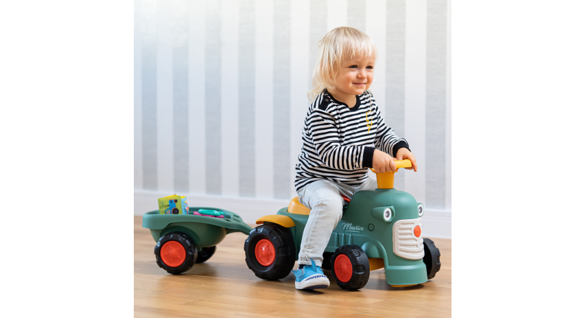 Toddler Push Ride-On Toy Tractor with Trailer, Storage & Horn for Kids Ages 1-3 FA901C