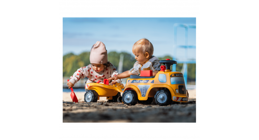 Toddler Push Ride-on Truck "Super Builder" with Trailer&Sand Playset, Construction Vehicle Toy for Kids Ages 1-3 FA706C