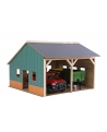 Kids Globe 1:16 scale Wooden Farm Shed Toy For 2 Tractors with Hayloft KG610338