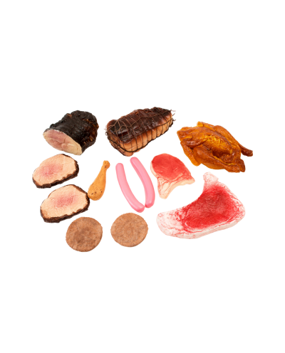 12-Piece Realistic Meat Play Food Set, Pretend BBQ & Kitchen Toys for Toddlers & Kids 2+ LAP41073