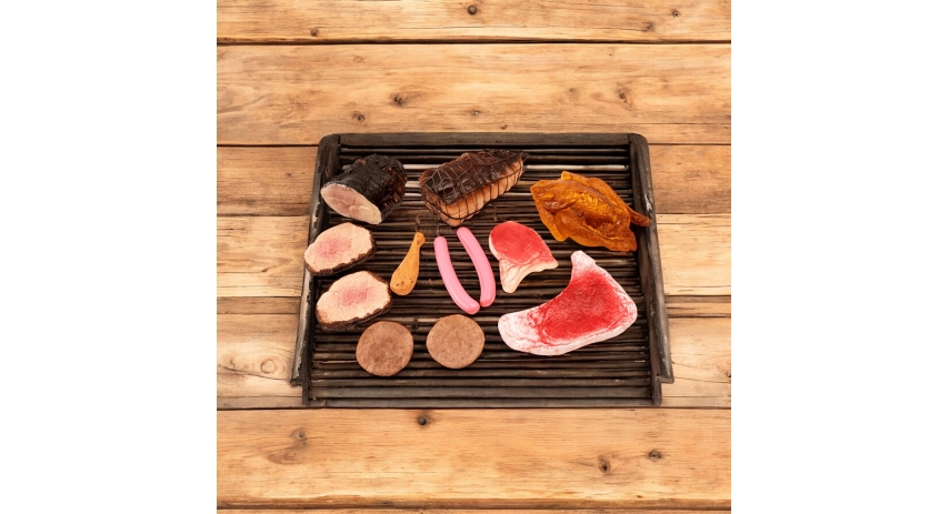 12-Piece Realistic Meat Play Food Set, Pretend BBQ & Kitchen Toys for Toddlers & Kids 2+ LAP41073