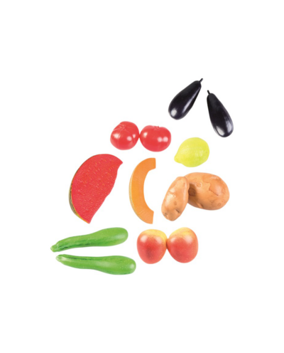 Fruits & Vegetables Summer Play Food Set, 13-pieces Realistic Pretend Food Toys for Toddlers Ages 2+ LAP41046
