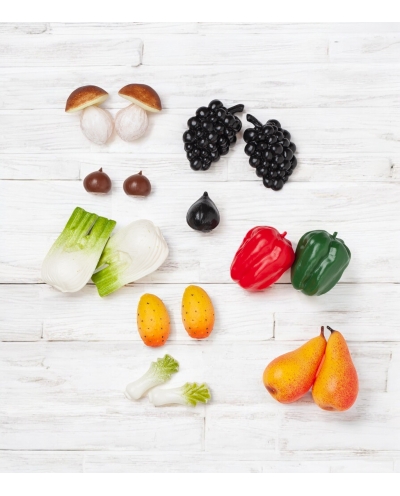 Fruits & Vegetables Autumn Play Food Set, 17-pieces Realistic Pretend Food Toys for Toddlers Ages 2+ LAP41047